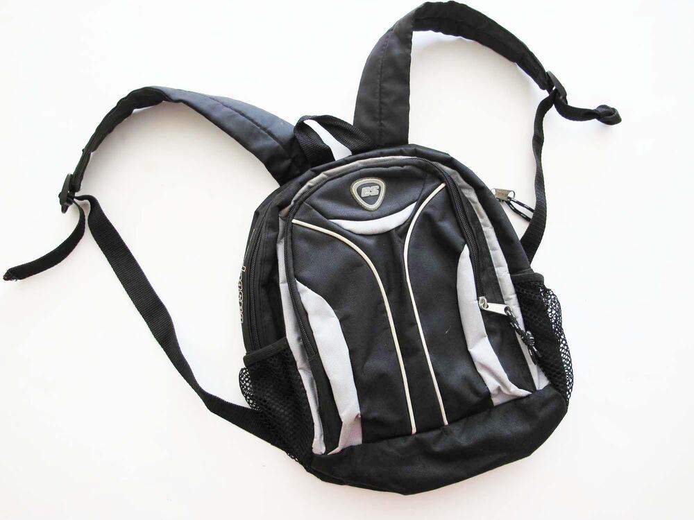 Vintage Y2K 2000s East Sport Black Silver Nylon Mini Backpack Purse